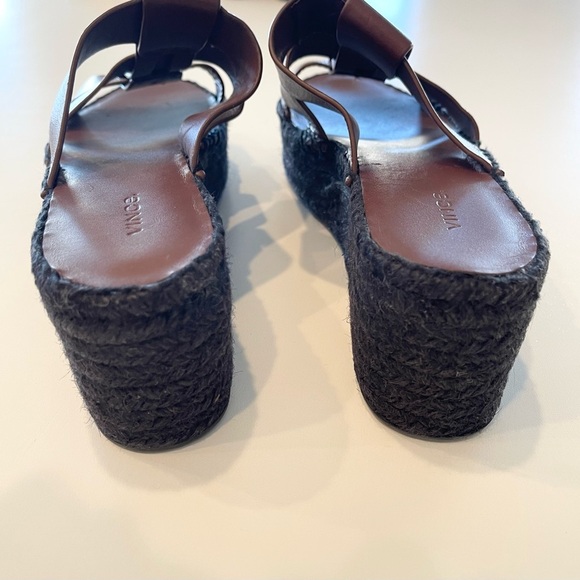 Vince Sabella Mahogany Brown Espadrille Wedge Sandals Platform Women Sz 9 NEW - Picture 7 of 10